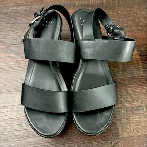 A New Day Black Platform Sandals. Worn a few times. Like new